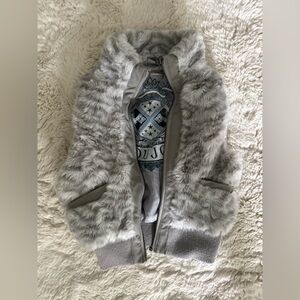 Juicy Gray Faux Fur Kids Vest sz 7/8